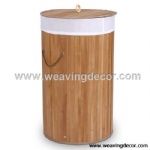 Bamboo collapsible laundry basket hamper