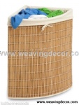 Bamboo collapsible laundry basket hamper