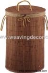 Bamboo collapsible laundry basket hamper