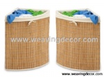 Collapsible bamboo laundry basket hamper