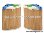 Collapsible bamboo laundry basket hamper