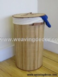 Collapsible bamboo laundry basket hamper