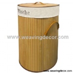 Collapsible bamboo laundry basket hamper