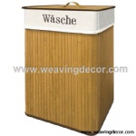 Collapsible bamboo laundry basket hamper