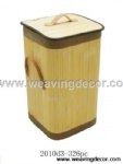 Collapsible bamboo laundry basket hamper