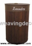 Collapsible bamboo laundry basket hamper