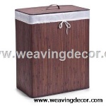 Collapsible bamboo laundry basket hamper