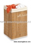 Collapsible bamboo laundry basket hamper