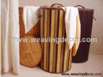 Collapsible bamboo laundry basket hamper