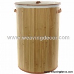 Collapsible bamboo laundry basket hamper