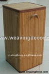 Collapsible bamboo laundry basket hamper