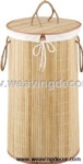 Collapsible bamboo laundry basket hamper