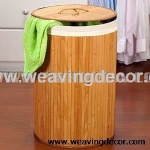 Collapsible bamboo laundry basket hamper