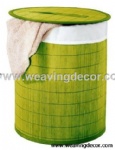 Collapsible bamboo laundry basket hamper