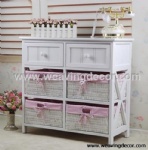 wooden storage cabinet wood cabinet with wicker baskets for home decor