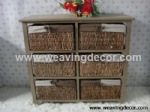 wooden storage cabinet wood cabinet with wicker baskets for home decor