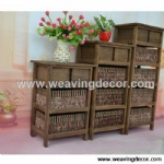 wooden storage cabinet wood cabinet with wicker baskets for home decor