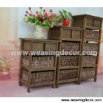 wooden storage cabinet wood cabinet with wicker baskets for home decor