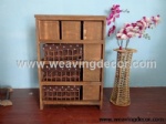 wooden storage cabinet wood cabinet with wicker baskets for home decor