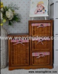 wooden storage cabinet wood cabinet with wicker baskets for home decor