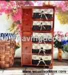 wooden storage cabinet wood cabinet with wicker baskets for home decor