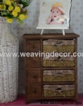 wooden storage cabinet wood cabinet with wicker baskets for home decor