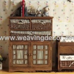 wooden storage cabinet wood cabinet with wicker baskets for home decor