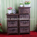 wooden storage cabinet wood cabinet with wicker baskets for home decor