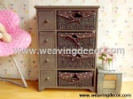 wooden storage cabinet wood cabinet with wicker baskets for home decor