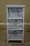 wooden storage cabinet wood cabinet with wicker baskets for home decor