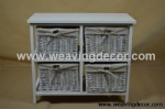 wooden storage cabinet wood cabinet with wicker baskets for home decor