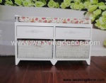 wooden storage cabinet wood cabinet with wicker baskets for home decor