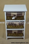 wooden storage cabinet wood cabinet with wicker baskets for home decor