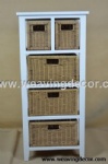 wooden storage cabinet wood cabinet with wicker baskets for home decor