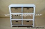 wooden storage cabinet wood cabinet with wicker baskets for home decor