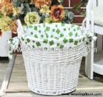 white wicker laundry basket for wholesale