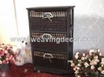 wooden storage cabinet wood cabinet with wicker baskets for home decor