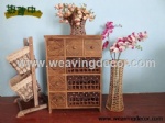 wooden storage cabinet wood cabinet with wicker baskets for home decor