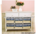 wooden storage cabinet wood cabinet with wicker baskets for home decor