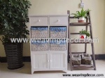 wooden storage cabinet wood cabinet with wicker baskets for home decor