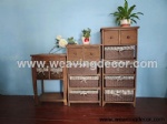 wooden storage cabinet wood cabinet with wicker baskets for home decor