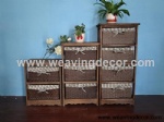 wooden storage cabinet wood cabinet with wicker baskets for home decor