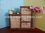 wooden storage cabinet wood cabinet with wicker baskets for home decor