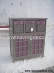 wooden storage cabinet wood cabinet with wicker baskets for home decor