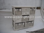 wooden storage cabinet wood cabinet with wicker baskets for home decor