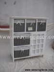 wooden storage cabinet wood cabinet with wicker baskets for home decor