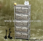 wooden storage cabinet wood cabinet with wicker baskets for home decor