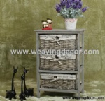 wooden storage cabinet wood cabinet with wicker baskets for home decor