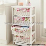 wooden storage cabinet wood cabinet with wicker baskets for home decor