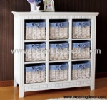 wooden storage cabinet wood cabinet with wicker baskets for home decor